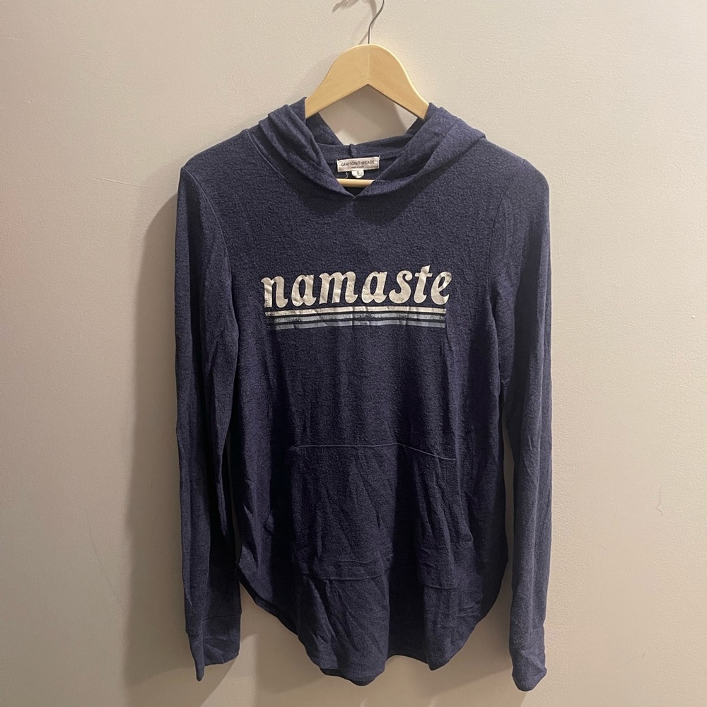 S Navy Blue Namaste Hooded Sweater